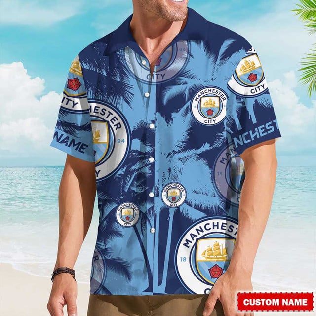 Custom Manchester City Hawaiian Shirt - Personalized Beachwear For Fans