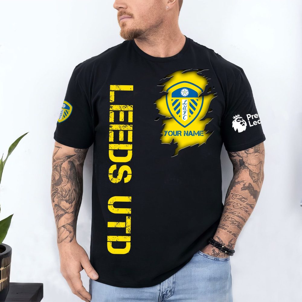 Custom Leeds United Fan Tee – Personalized Name, Premier League Official Gear