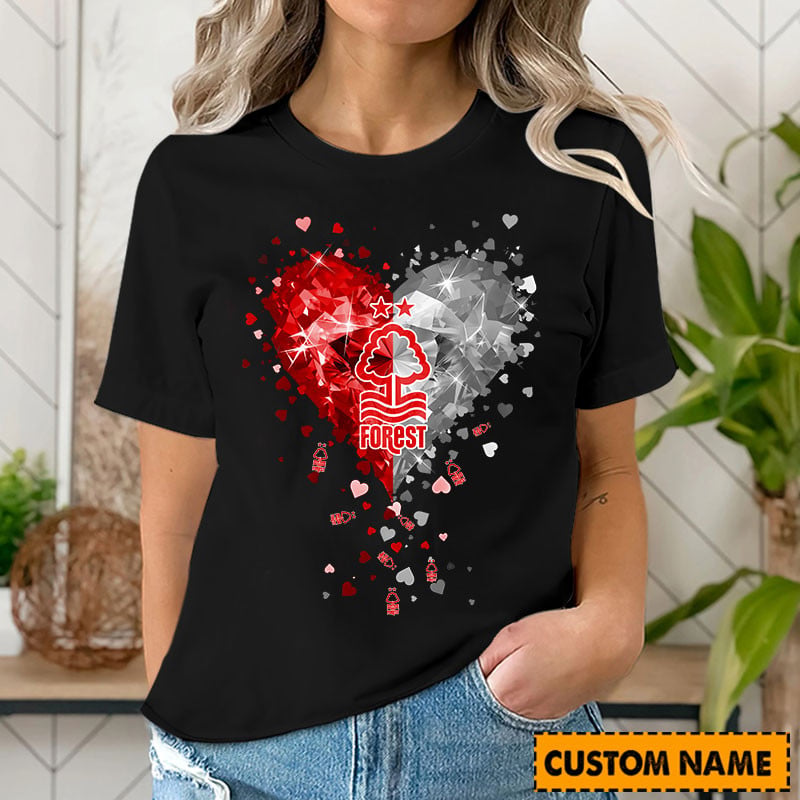 Personalized Heart Forest T-Shirt – Custom Name Gift, Stylish & Unique Design
