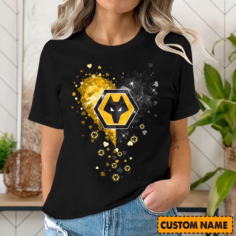 Customizable Wolves Heart Design T-Shirt - Perfect Gift For Fans!