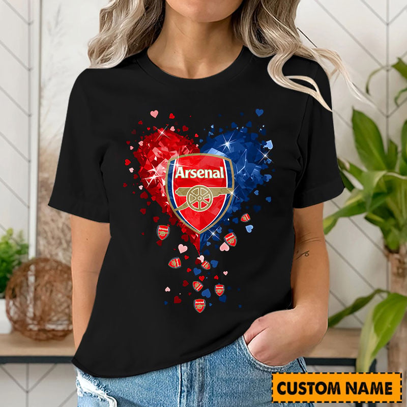 Customizable Arsenal Heart Tee - Perfect Gift For Fans – Add Your Name!