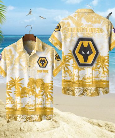 Stylish Wolves Fc Hawaiian Shirt – Customizable Name & Logo Beachwear