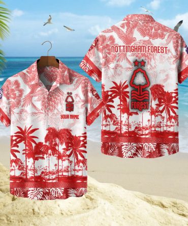 Nottingham Forest Tropical Hawaiian Shirt – Customizable Beachwear For Fans