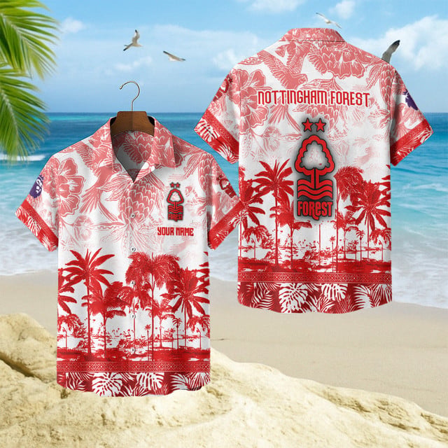Nottingham Forest Tropical Hawaiian Shirt – Customizable Beachwear For Fans