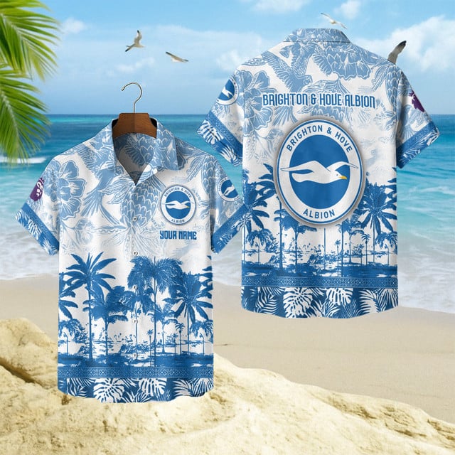 Brighton & Hove Albion Hawaiian Shirt - Tropical Beach Vibes Fan Apparel