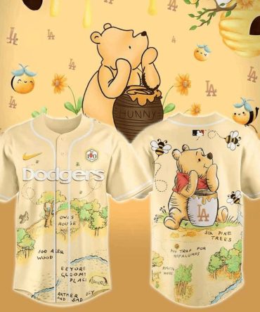 Winnie The Pooh X La Dodgers Baseball Jersey Best Gifts For Baseball Fans