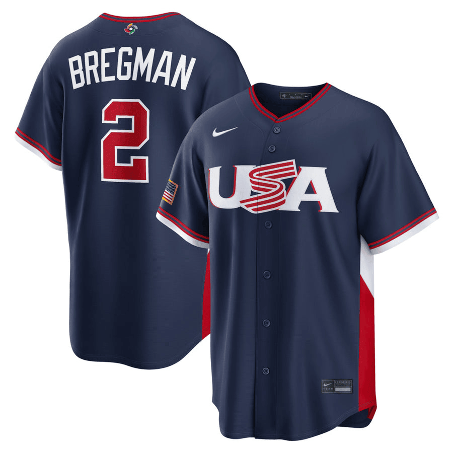 2 Alex Bregman Usa 2026 World Baseball Classic Road Stadium Jersey Team Usa Wbc 2026 Apparel