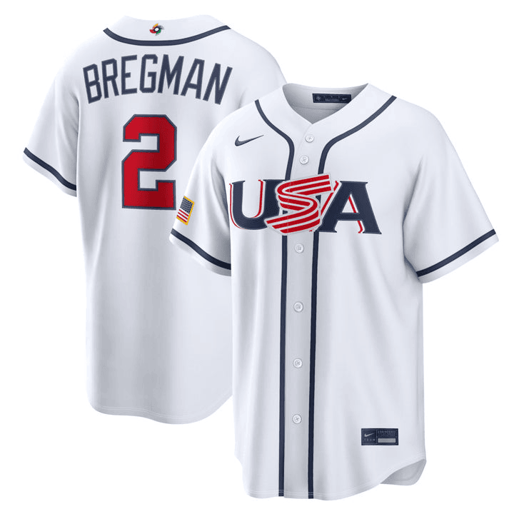 2 Alex Bregman Usa 2026 World Baseball Classic Road Stadium Jersey Team Usa Wbc 2026 Apparel - Image 2