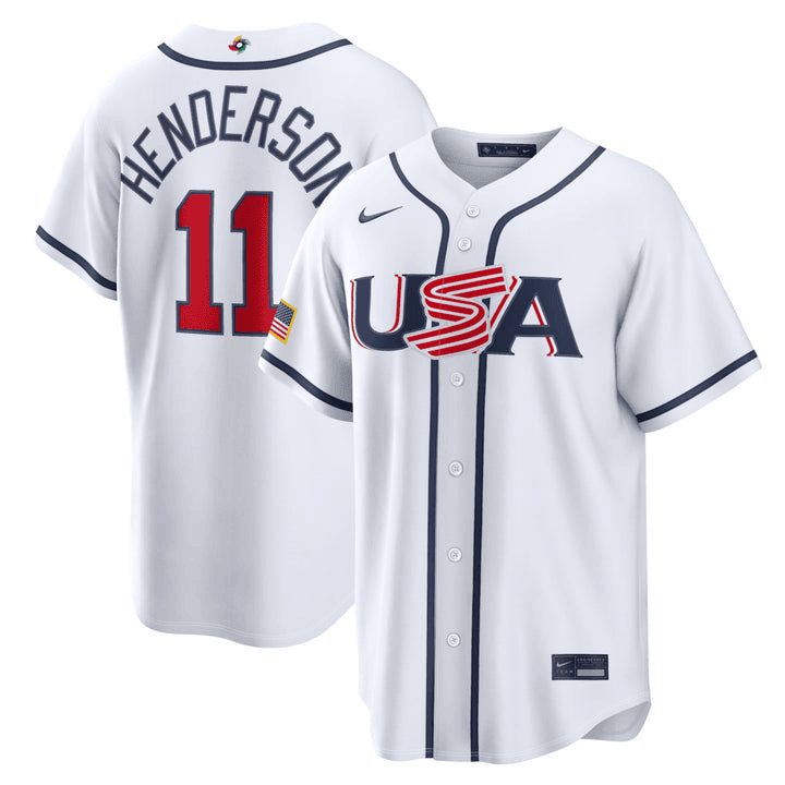 11 Gunnar Henderson Usa 2026 World Baseball Classic Baseball Jersey Team Usa Wbc 2026 Merch Navy - Image 2