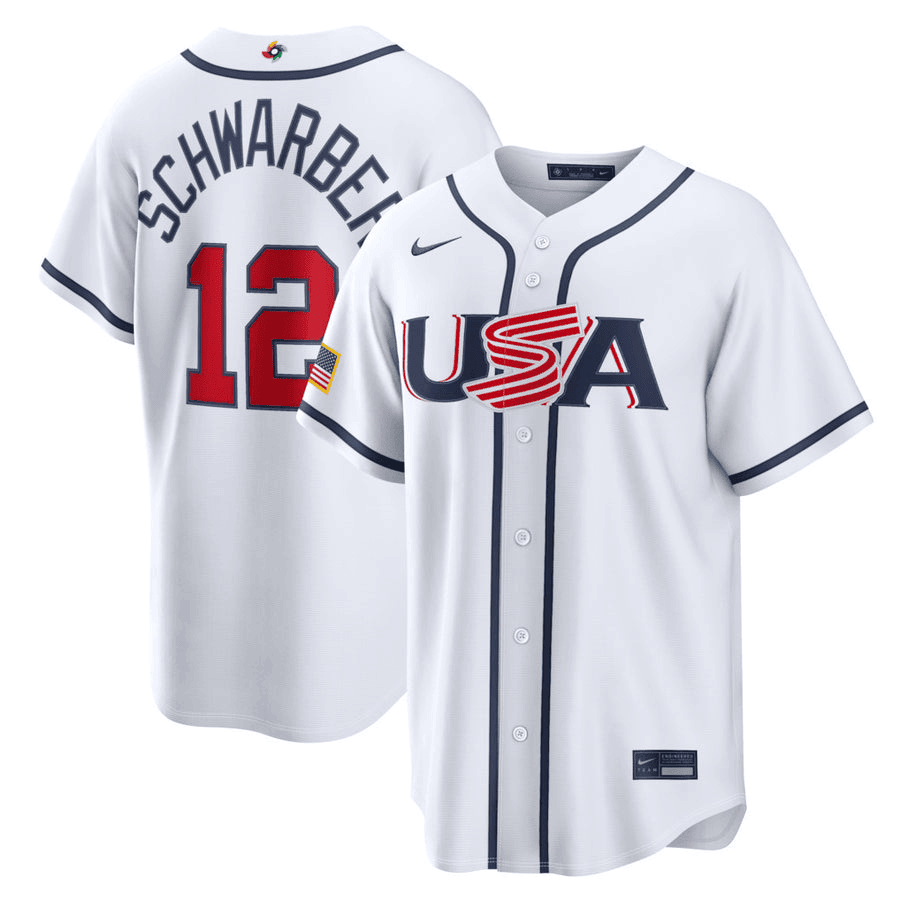 12 Kyle Schwarber Usa 2026 World Baseball Classic Baseball Jersey Team Usa Wbc 2026 Merch Navy - Image 2