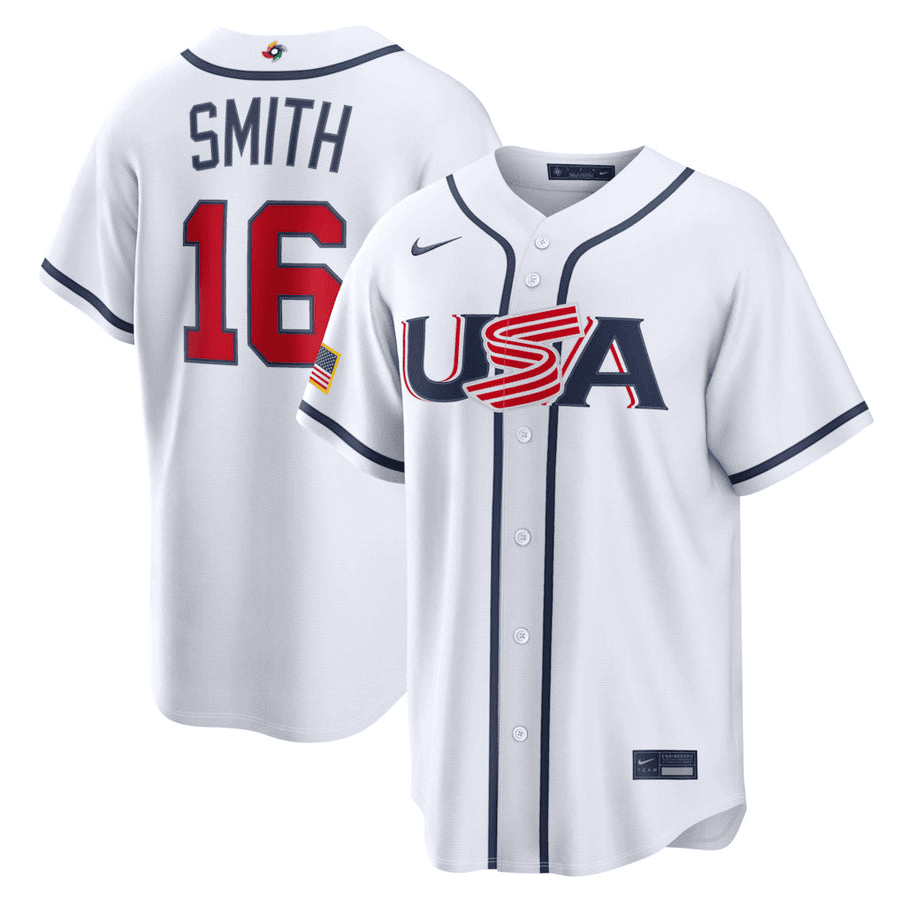 16 Will Smith Usa 2026 World Baseball Classic Baseball Jersey Team Usa Wbc 2026 Merch Navy - Image 2