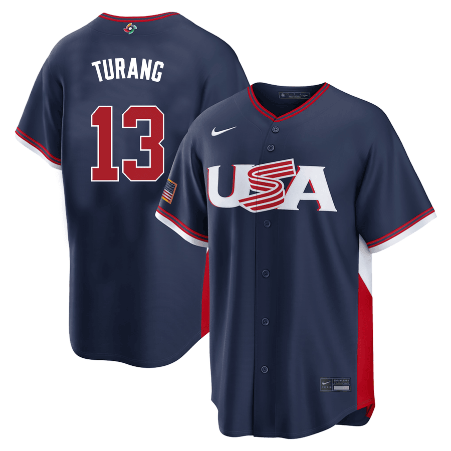 13 Brice Turang Usa 2026 World Baseball Classic Baseball Jersey Team Usa Wbc 2026 Merch White - Image 2