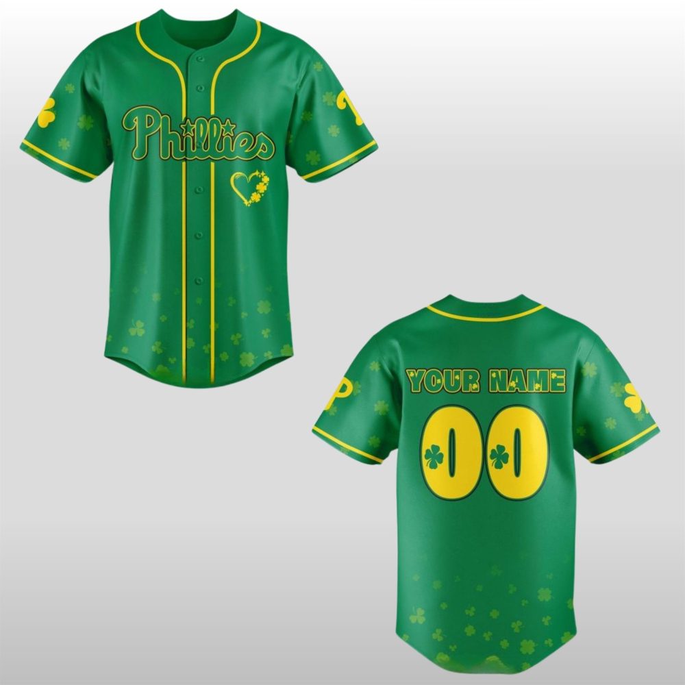 2026 Philadelphia Phillies St Patrick’S Day Lucky Day Baseball Jersey
