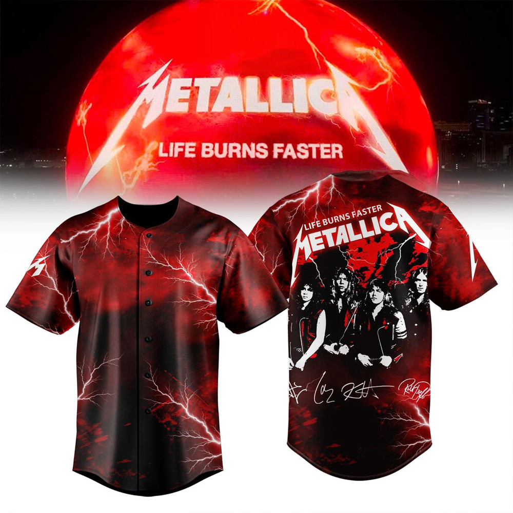 Los Angeles Dodgers X Metallica Life Burns Faster 2026 Baseball Jersey Fan Merch Best Gifts