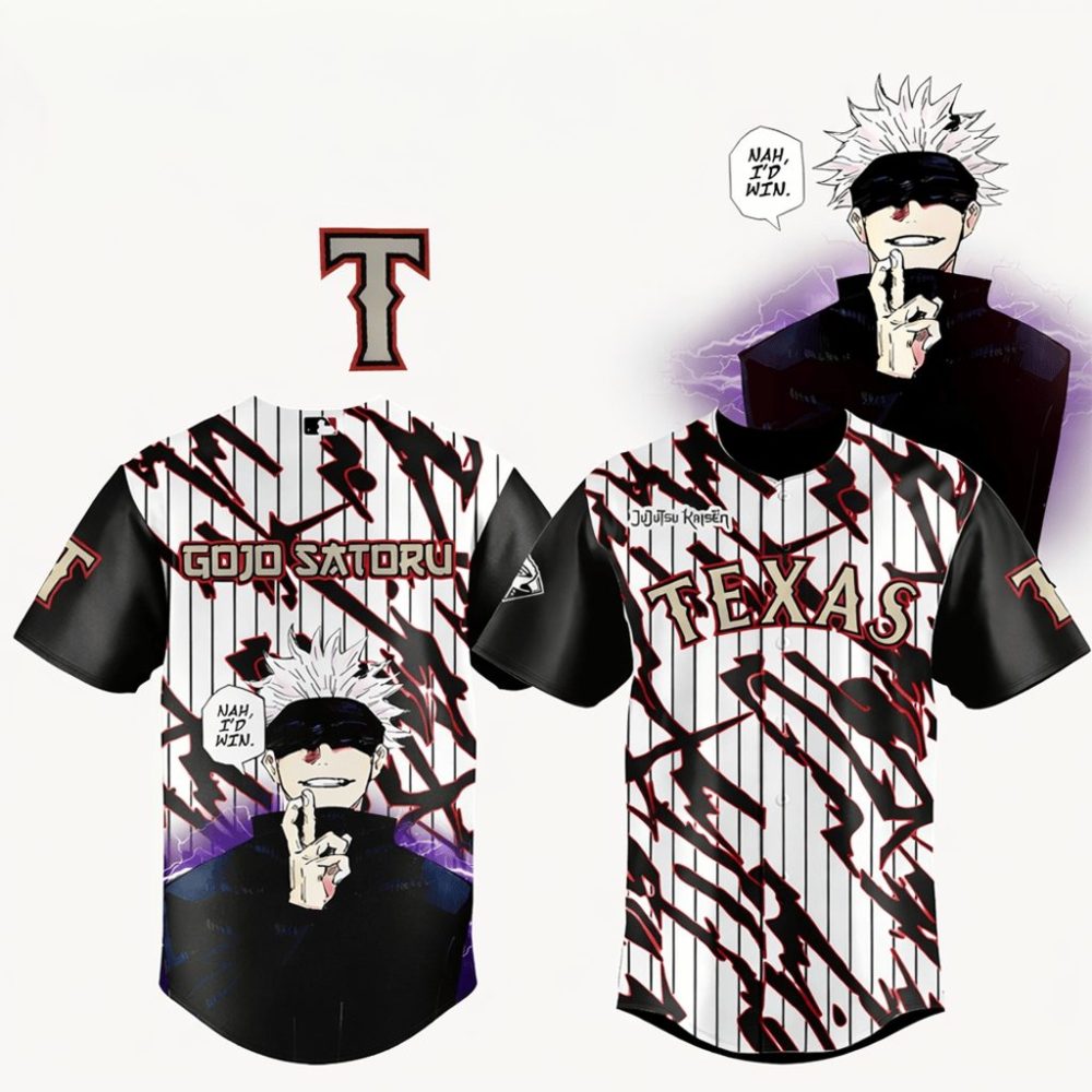 Gojo Satoru Texas Rangers Jujutsu Kaisen 2026 Jersey Rangers Merch Baseball Enthusiast Gifts