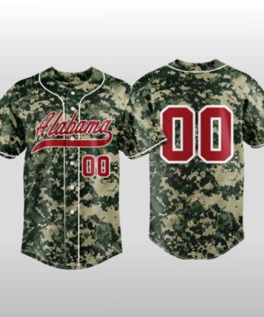 Personalized 2026 Alabama Crimson Tide Digital Camo Baseball Jersey