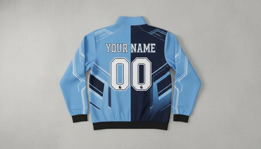 Manchester City Bomber Jacket – Two-Tone Split Design Football - Image 2