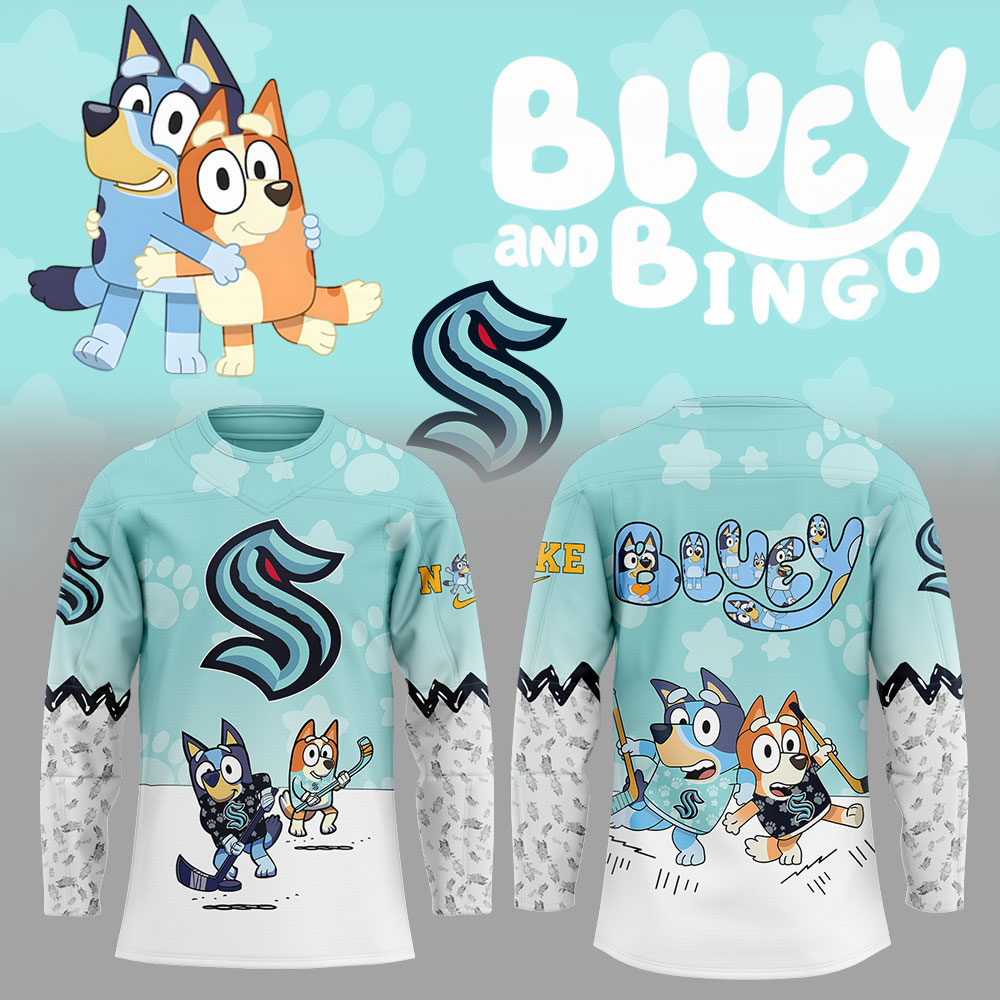 Seattle Kraken Bluey And Bingo Jersey