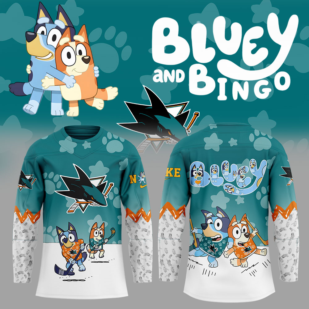 San Jose Sharks Bluey And Bingo Jersey