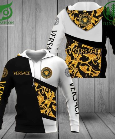 Versace Black And Yellow And White Hoodie