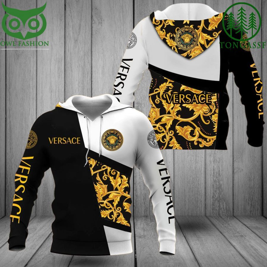 Versace Black And Yellow And White Hoodie