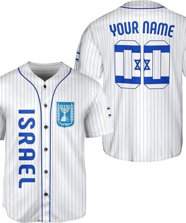 Personalized Israel Baseball Jersey Men, Israel Jersey Baseball, Israel Jersey Men