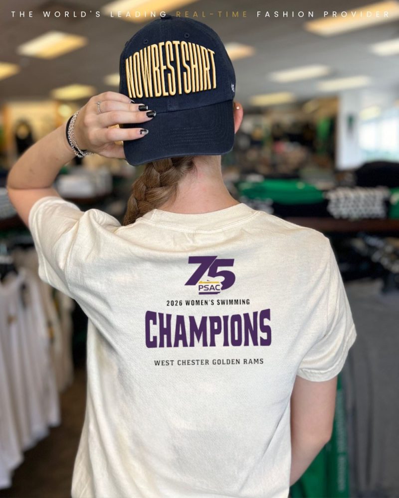 75 Psac 2026 Women’S Swimming Champions West Chester Golden Rams Shirt - Image 2