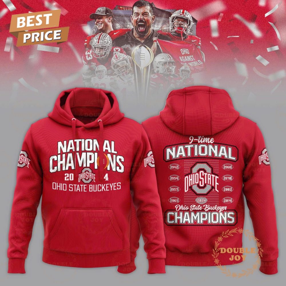 9-Times National Champions 2024 Ohio State Buckeyes Ncaa T-Shirt, Hoodie - Image 2