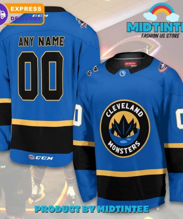 Ahl Cleveland Monsters 2024 Personalized Blue Hockey Jersey