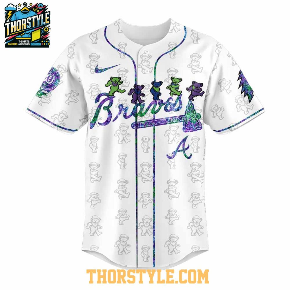 Atlanta Braves Memory Grateful Dead 60Th Anniversary 2025 Baseball Jersey - Image 2