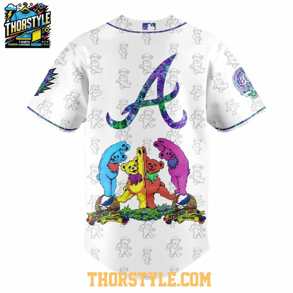 Atlanta Braves Memory Grateful Dead 60Th Anniversary 2025 Baseball Jersey - Image 3
