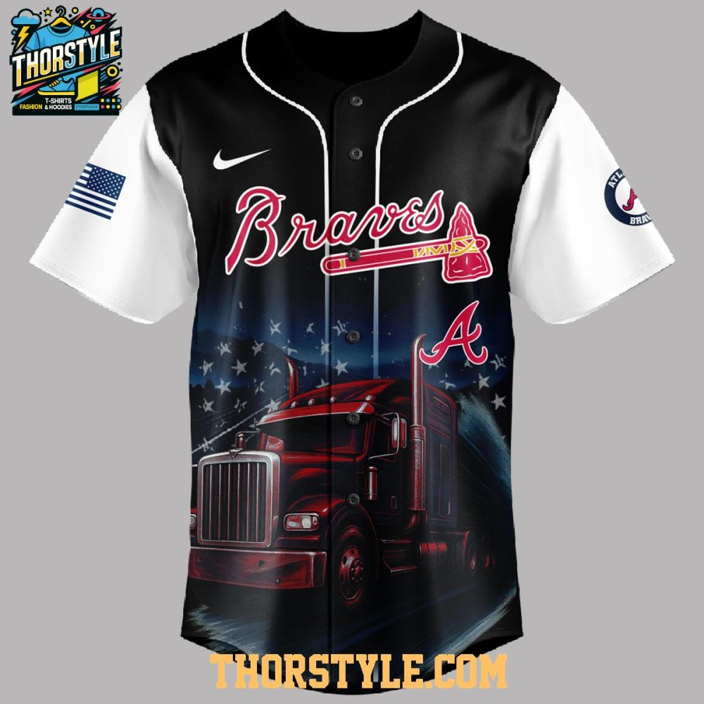 Atlanta Braves Nation Truck Driver Appreciation 2025 Proud Baseball Jersey - Image 2