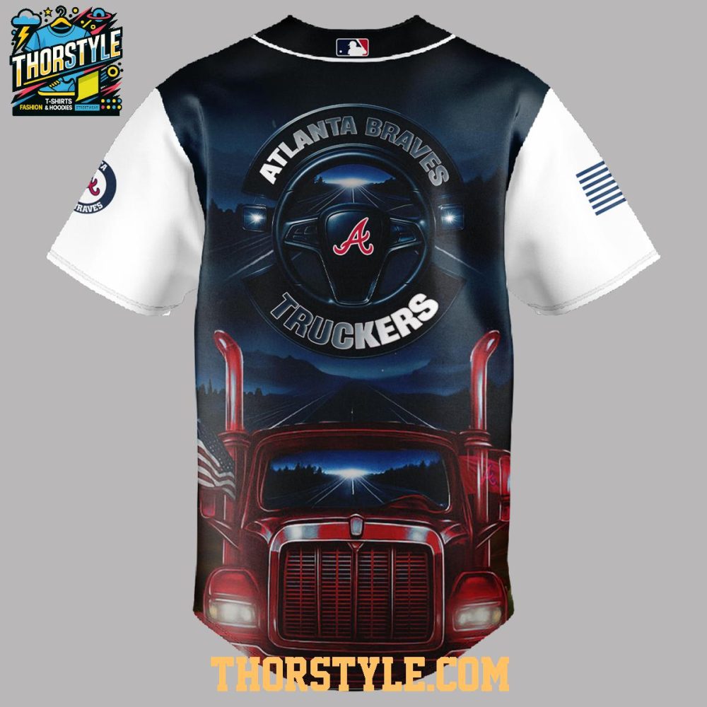 Atlanta Braves Nation Truck Driver Appreciation 2025 Proud Baseball Jersey - Image 3