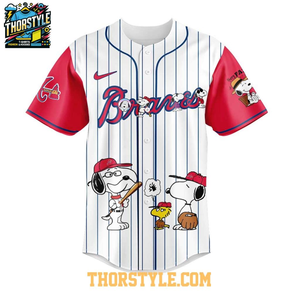Atlanta Braves Snoopy Happy Father’S Day Peanuts 2025 Baseball Jersey - Image 2
