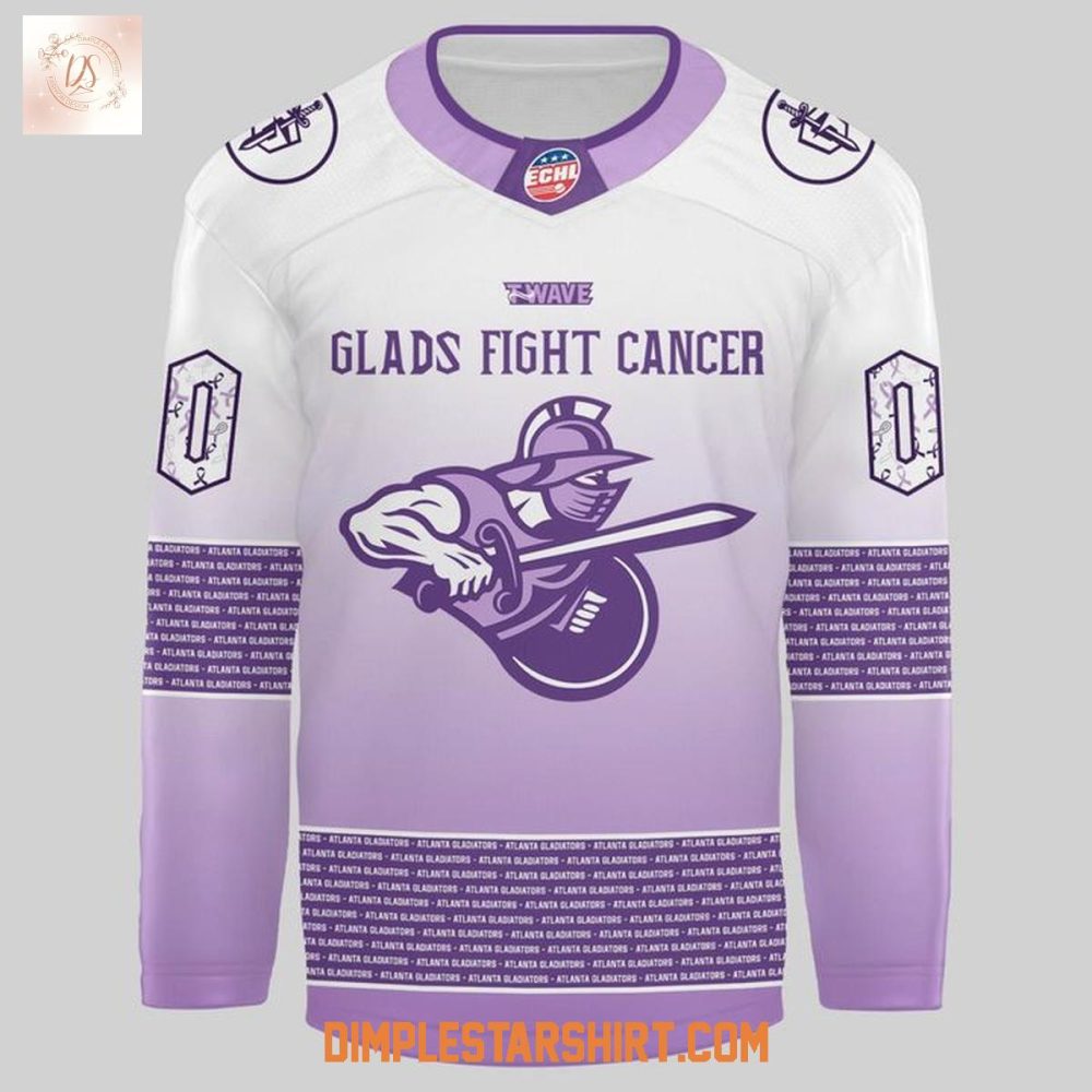 Atlanta Gladiators Glads Fight Cancer 2025 Hockey Jersey - Image 2