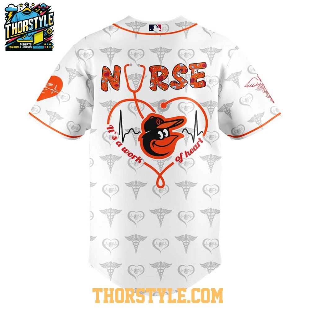 Baltimore Orioles 2025 Nurses Appreciation A Work Of Heart Baseball Jersey - Image 3