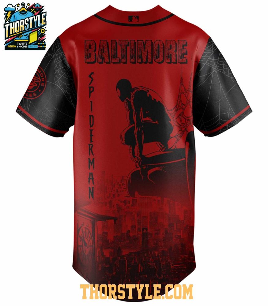 Baltimore Orioles Celebrating Spider Man Game Night 2025 Baseball Jersey - Image 3