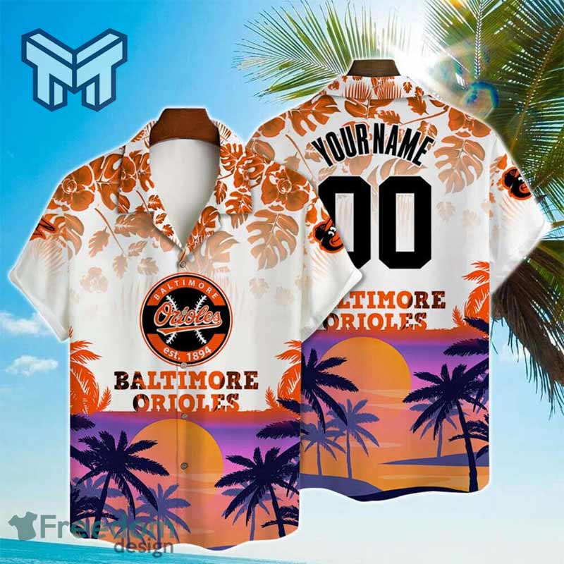 Baltimore Orioles Hawaiian Shirt Personalized Name & Number Beach Shirt Gift