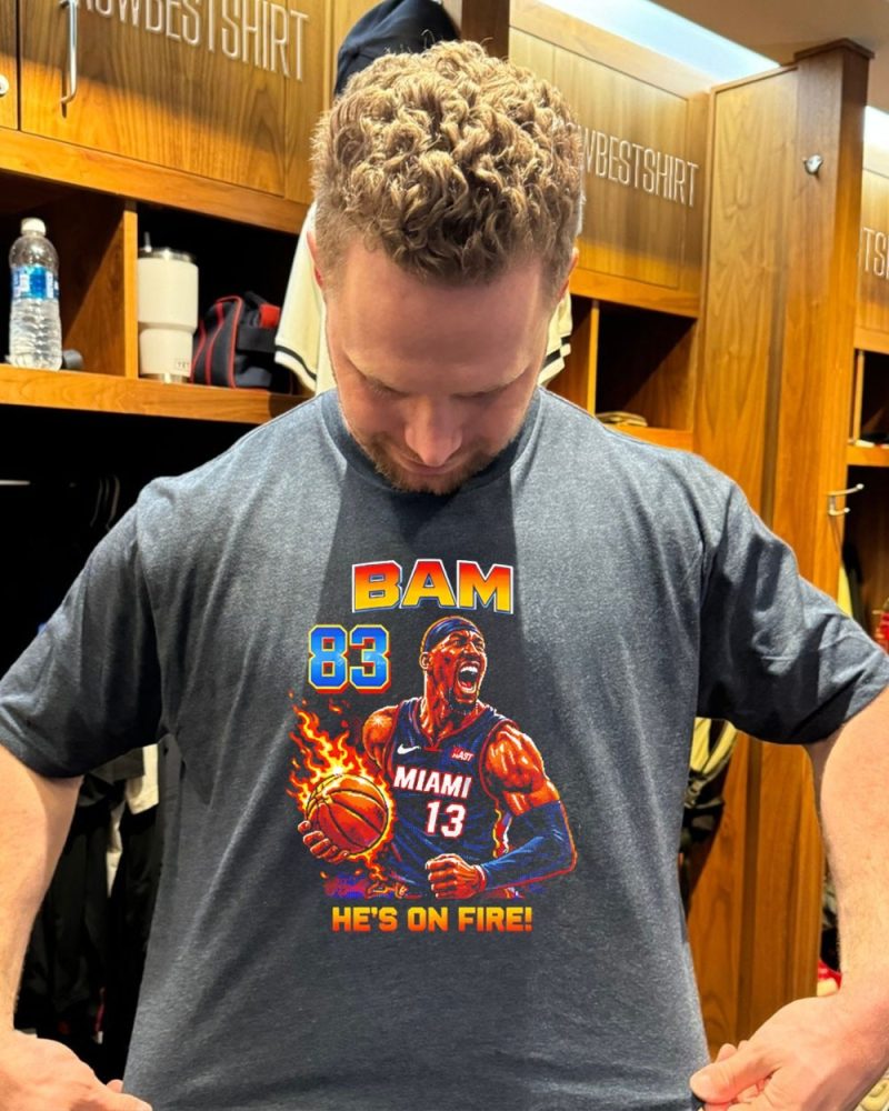 Bam Adebayo Scores 83 Points In Second-Highest He'S On Fire Nba Jam Parody Shirt