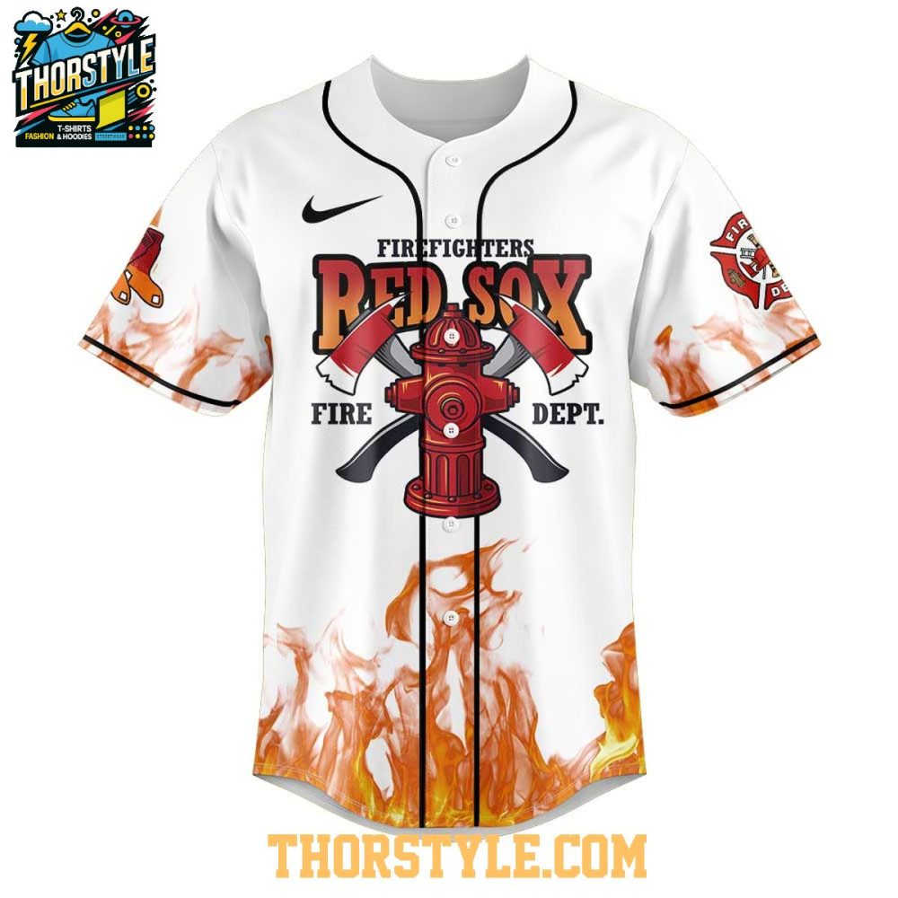 Boston Red Sox Firefighter Appreciation 2025 Fire Dept. Baseball Jersey - Image 2
