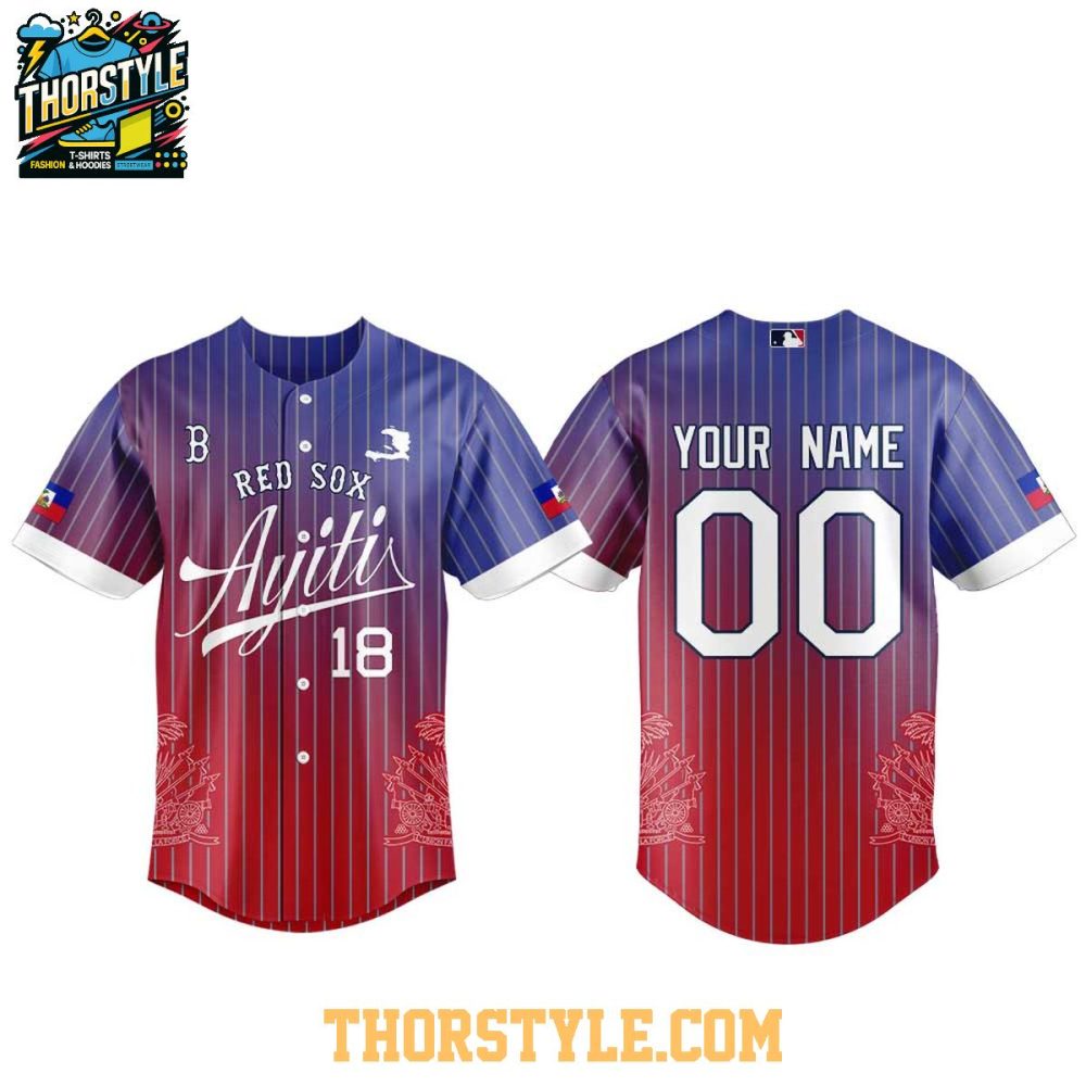 Boston Red Sox Haitian Heritage 2026 Celebration Night Personalized Baseball Jersey - Image 2