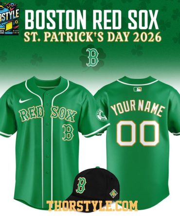 Boston Red Sox Happy St. Patrick'S Day 2026 Personalized Baseball Jersey