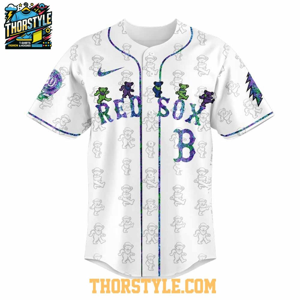Boston Red Sox Memory Grateful Dead 60Th Anniversary 2025 Baseball Jersey - Image 2