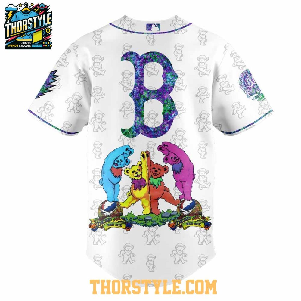 Boston Red Sox Memory Grateful Dead 60Th Anniversary 2025 Baseball Jersey - Image 3