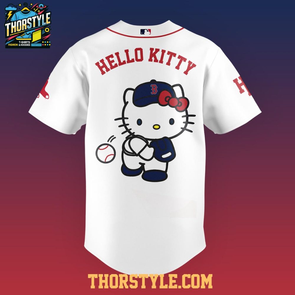 Boston Red Sox X Hello Kitty 2026 Night Of Mlb Personalized Baseball Jersey - Image 3
