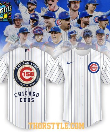 Chicago Cubs 150Th Anniversary Striped Edidtion Personalized Jersey