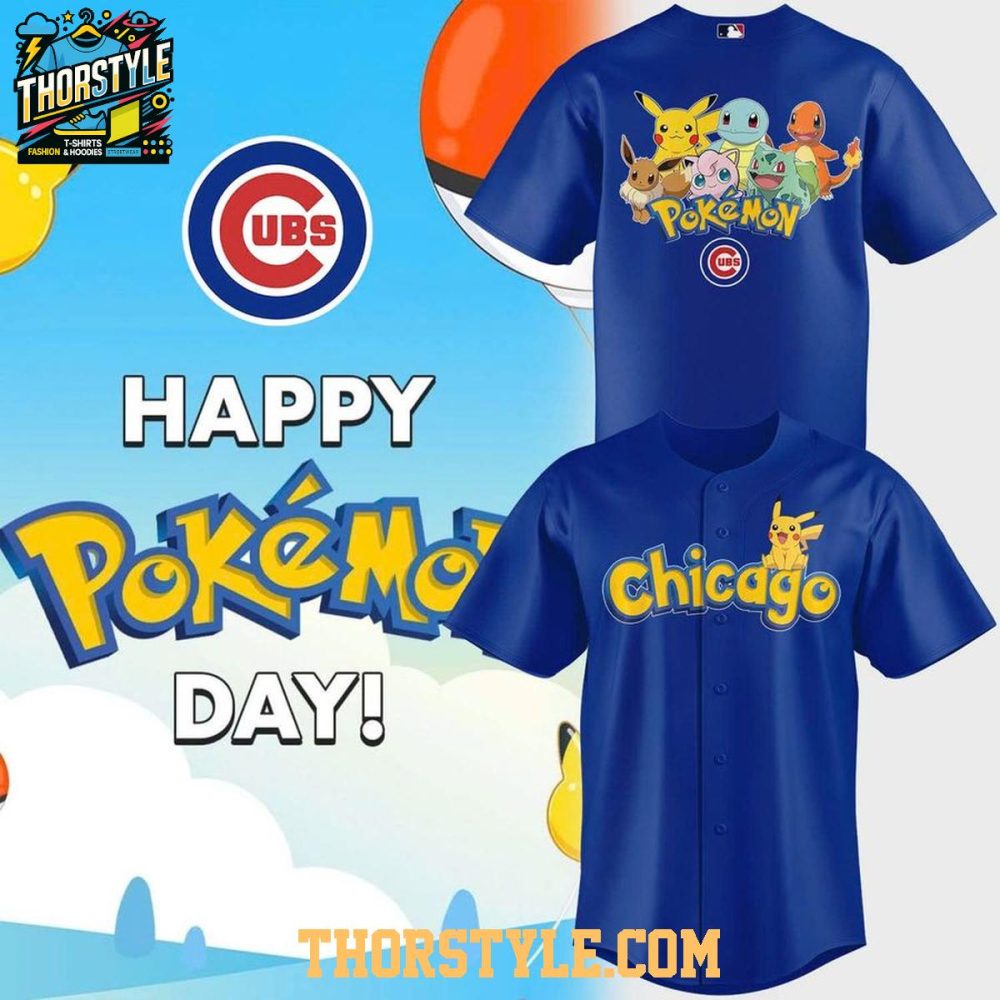 Chicago Cubs Happy Pokemon Day 2026 Baseball Jersey