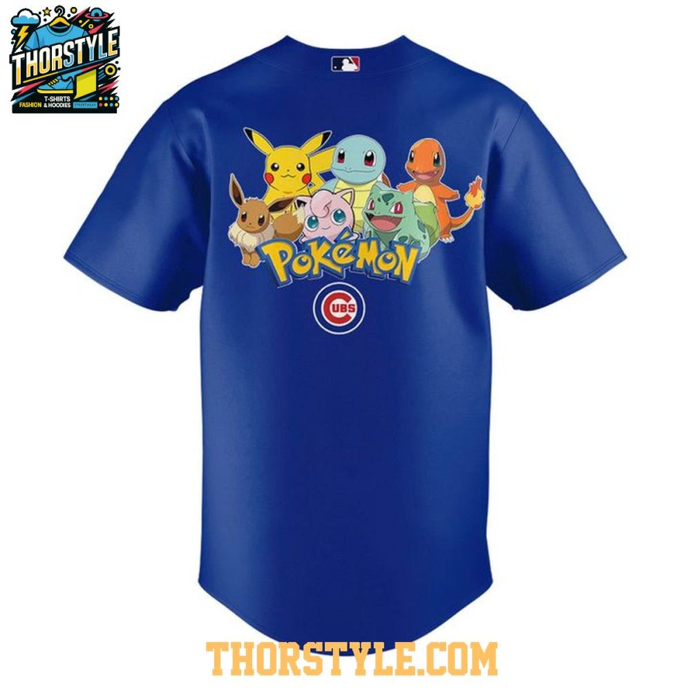 Chicago Cubs Happy Pokemon Day 2026 Baseball Jersey - Image 3