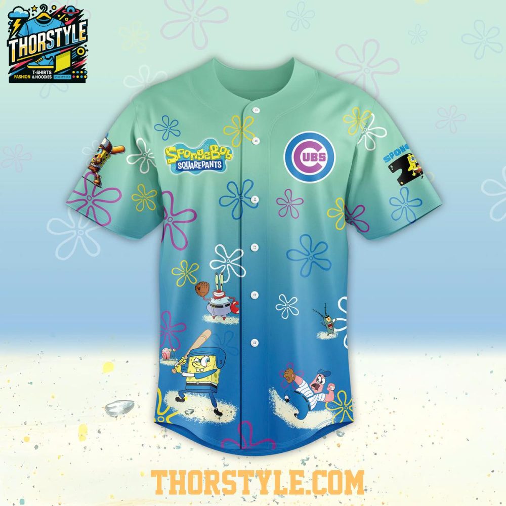 Chicago Cubs Spongebob 25Th Anniversary 2026 Personalized Baseball Jersey - Image 2