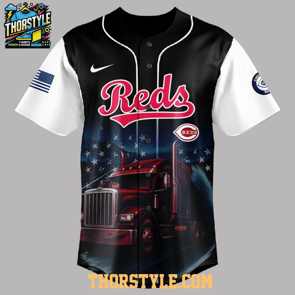 Cincinnati Reds Nation Truck Driver Appreciation 2025 Proud Baseball Jersey - Image 2